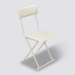 Chaise pliante simili cuir, Beige