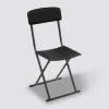 Chaise pliante simili cuir, Noir