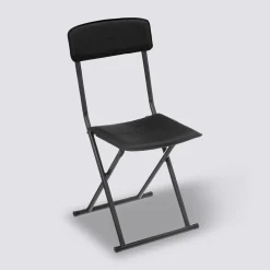 Chaise pliante simili cuir, Noir