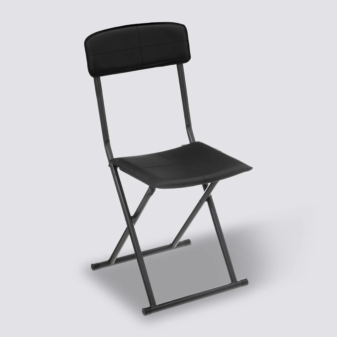 Chaise pliante simili cuir, Noir