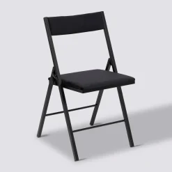 Chaise pliante velours, Noir