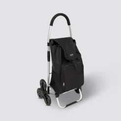 Chariot de course pliable 6 roue 36L, Noir