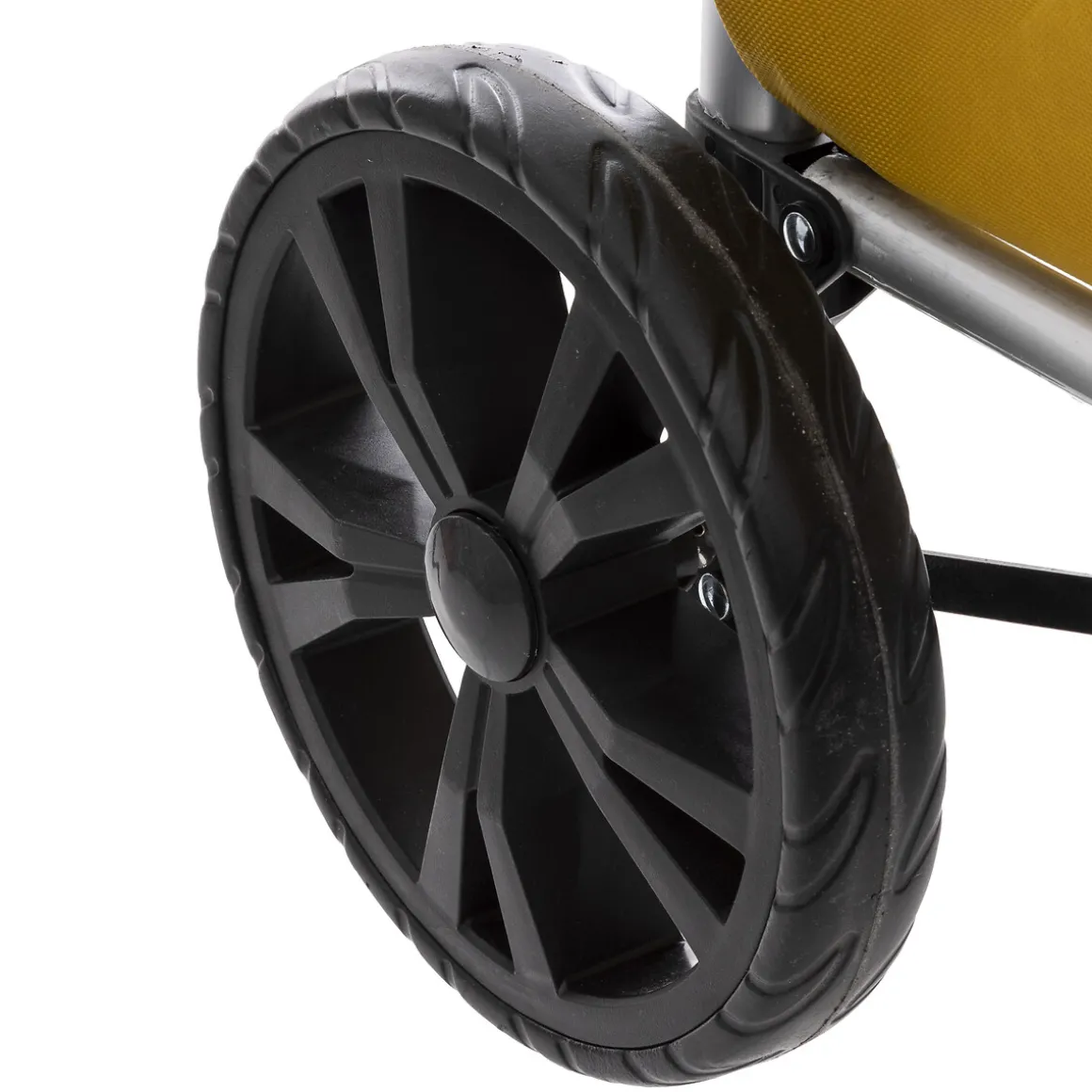 Chariot de course pliable 2 roues, Jaune moutarde