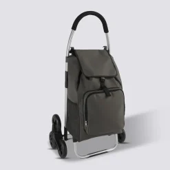 Chariot de course pliable 6 roues 36L, Vert kaki