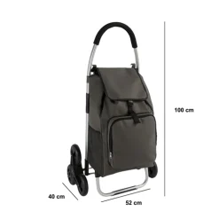 Chariot de course pliable  6 roues 36L, Vert kaki