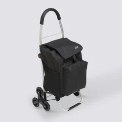 Chariot de course pliable 6 roues, Noir