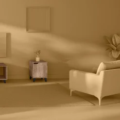 Chevet effet chêne naturel, Noir