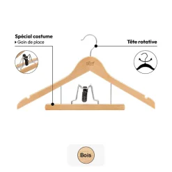 Cintre à costume en bois