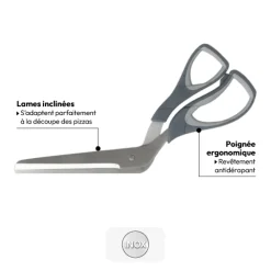 Ciseaux à pizza avec poingée ergonomique,  Gris