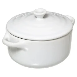 Cocotte céramique 10 cm, Bambou et Blanc