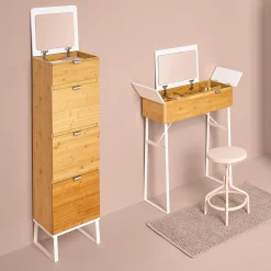 Coiffeuse avec miroir, bambou