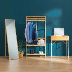 Coiffeuse avec miroir, bambou