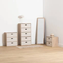 Commode 2 tiroirs, Beige