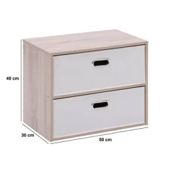 Commode 2 tiroirs, Beige