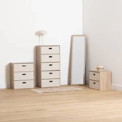 Commode 2 tiroirs, Beige