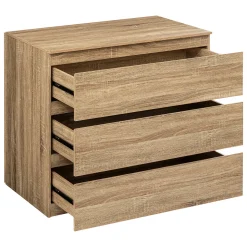 Commode 3 tiroirs, Effet bois naturel