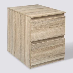 Commode 2 tiroirs, Effet bois naturel