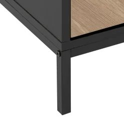 Commode 4 tiroirs, Effet pin naturel et noir