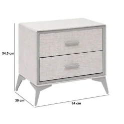 Commode 2 tiroirs, Gris