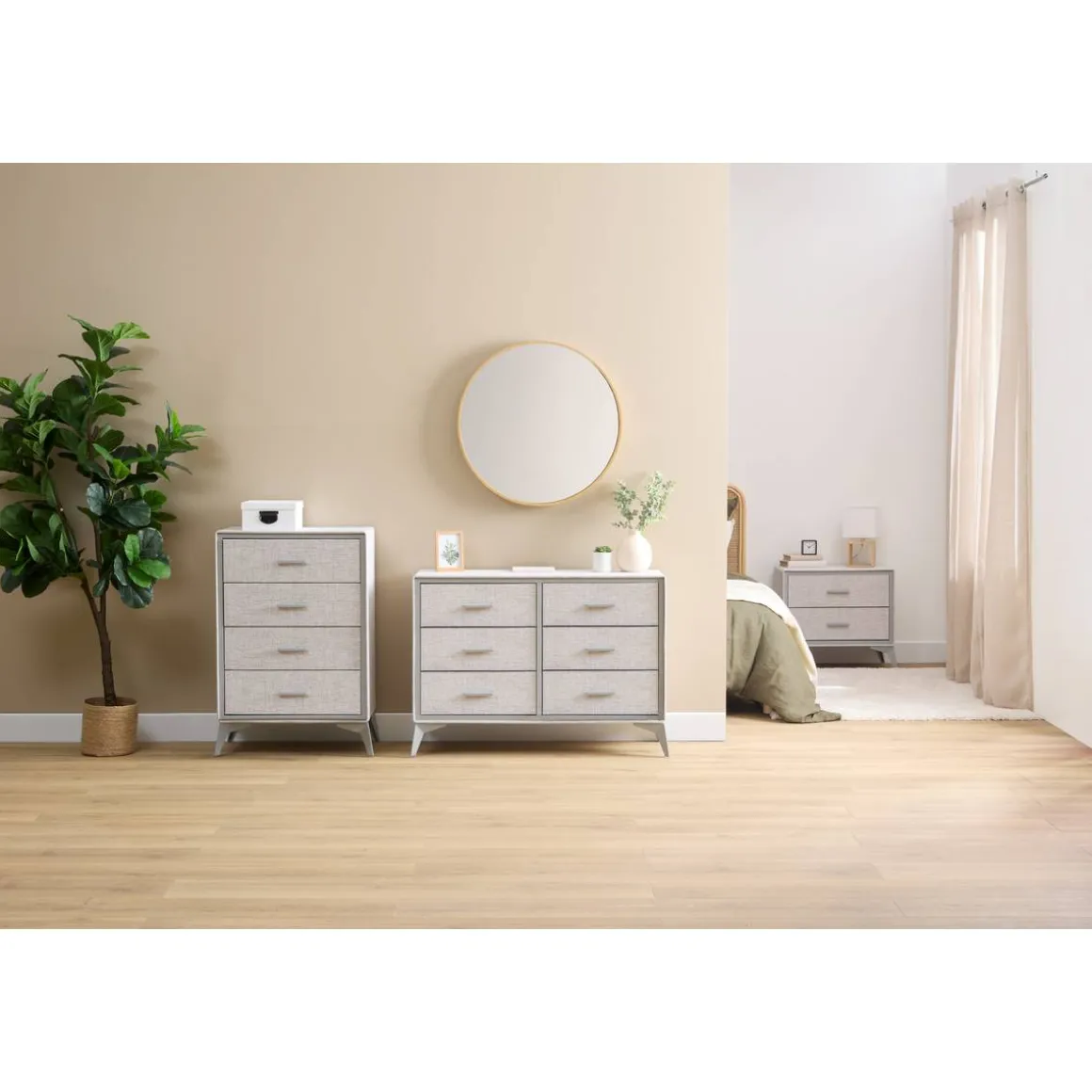 Commode 4 tiroirs, Gris