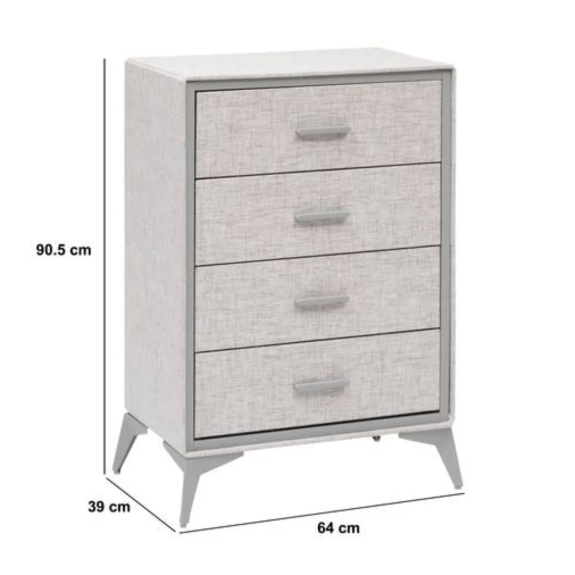 Commode 4 tiroirs, Gris
