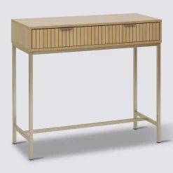 Console 2 tiroirs, Effet bois naturel