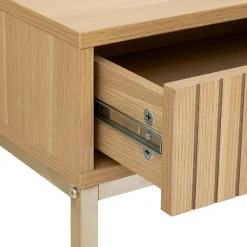 Console 2 tiroirs, Effet bois naturel