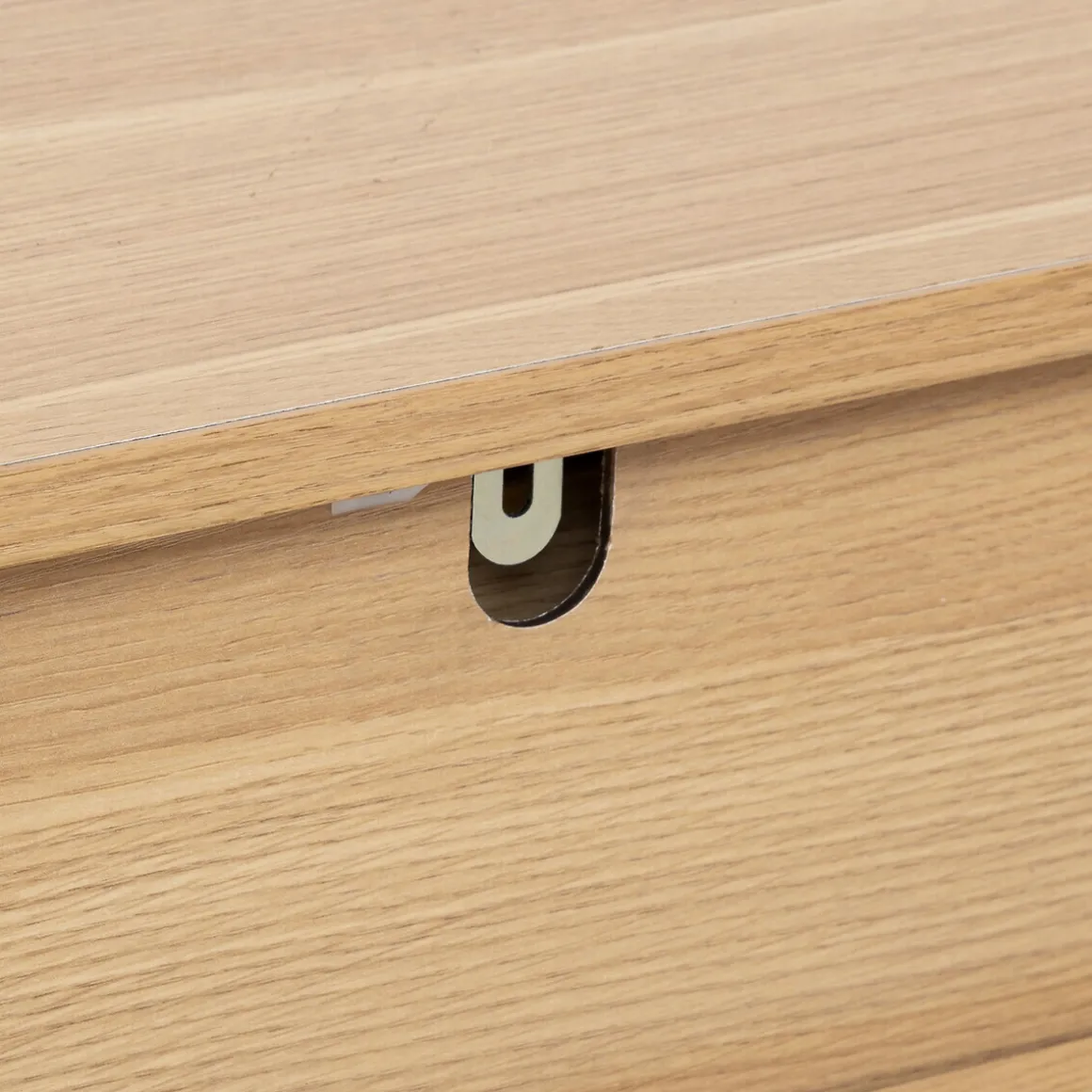 Console 2 tiroirs, Effet bois naturel