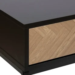 Console 2 tiroirs, Effet pin naturel et noir