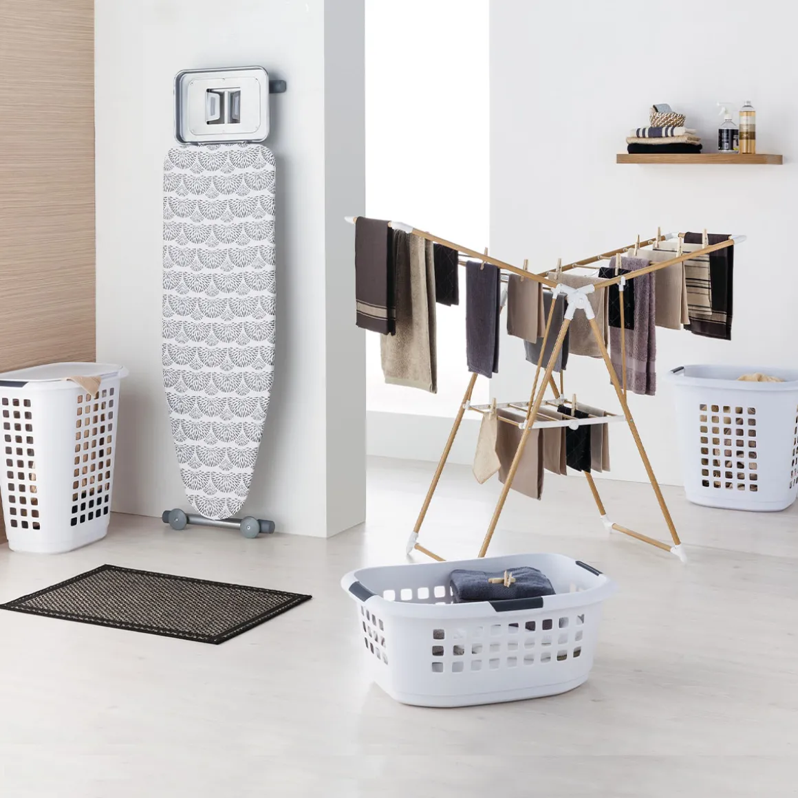 Corbeille à linge 51L, Blanc