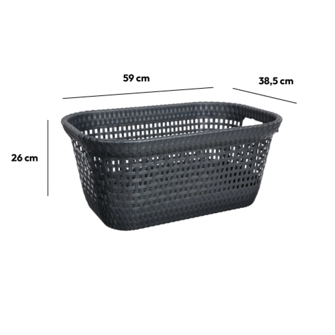 Corbeille à linge 45L, Gris