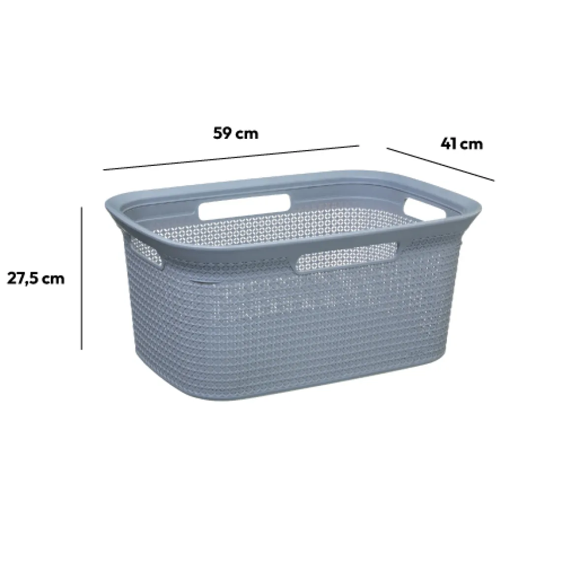 Corbeille à linge 45L, Gris