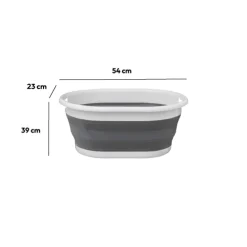 Corbeille à linge pliable 21L - Gris, Blanc