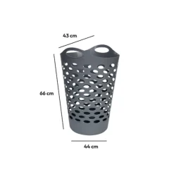 Corbeille à linge souple 60L, Gris