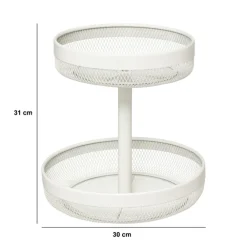 Corbeille 2 niveaux en métal, Beige