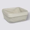 Corbeille à pain, métal et coton, 25,5cm - Beige