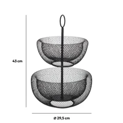 Corbeille 2 étages métal  24/29cm