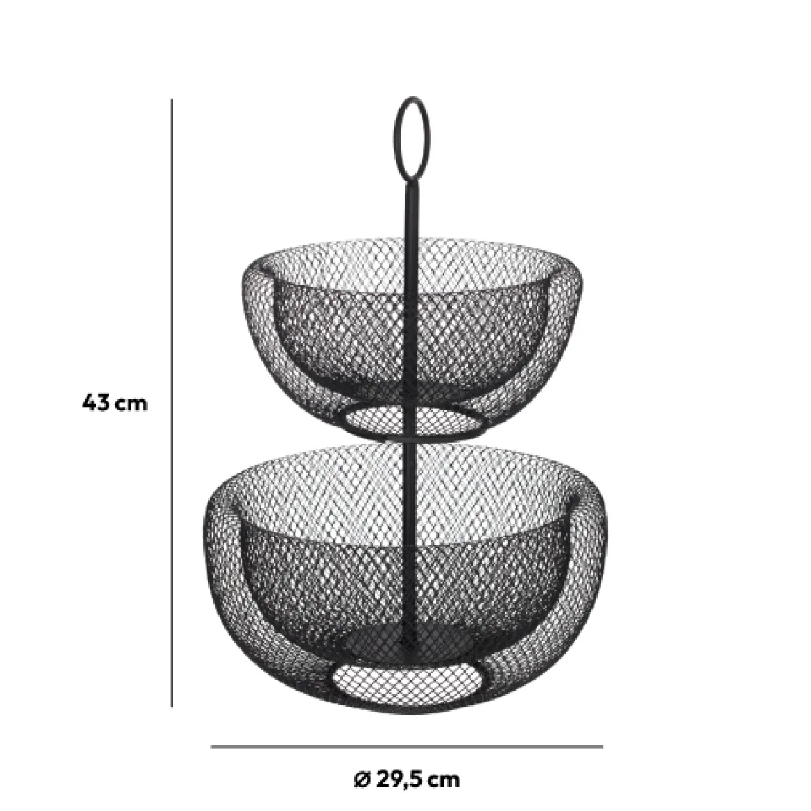 Corbeille 2 étages métal  24/29cm