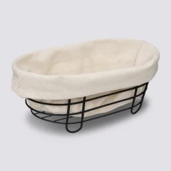 Corbeille en acier 28 cm - Beige, Noir