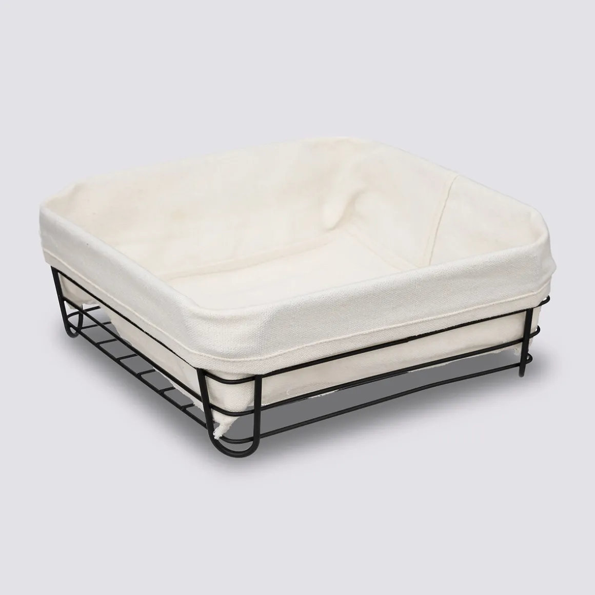 Corbeille en acier 25 cm - Beige, Noir