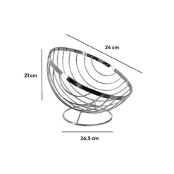 Corbeille en acier chromé 26,5 cm