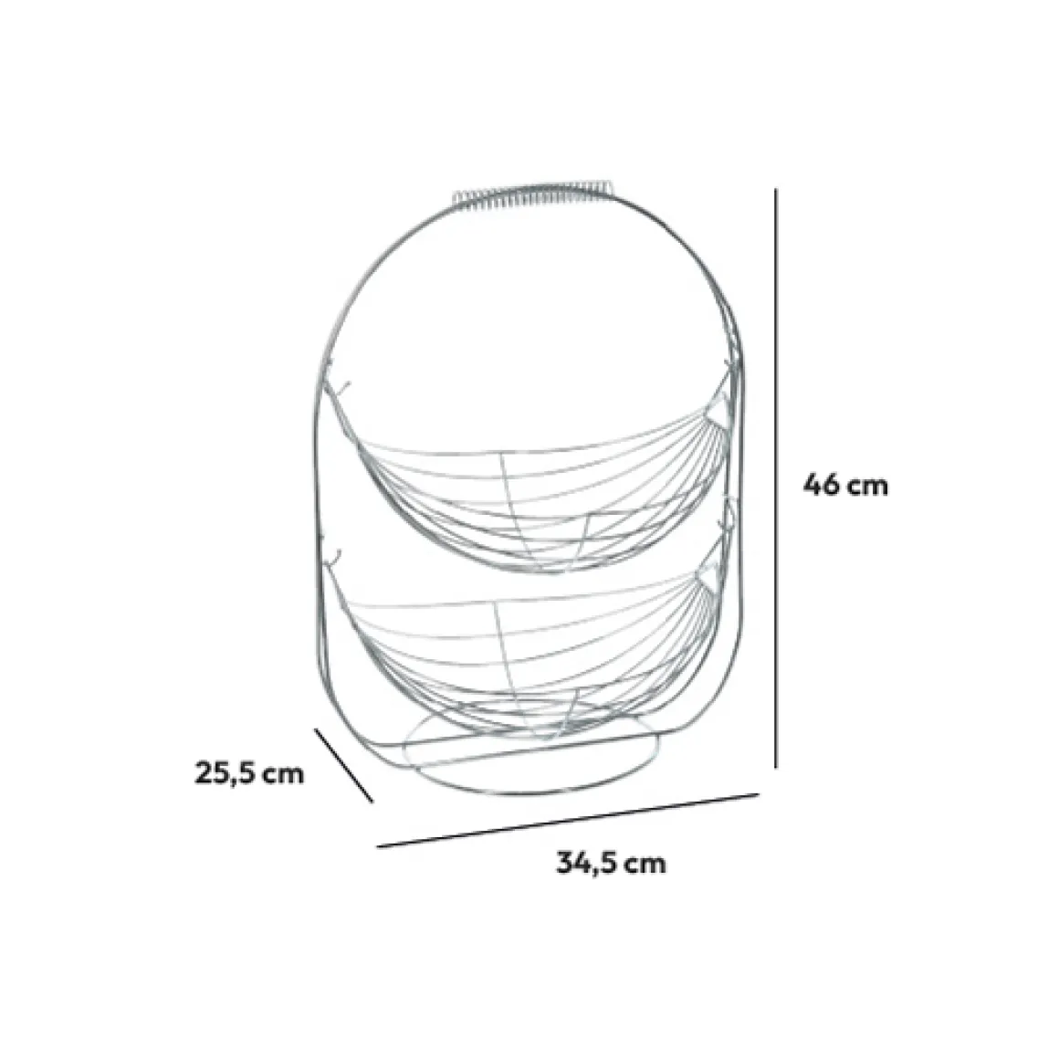 Corbeille en acier 34cm