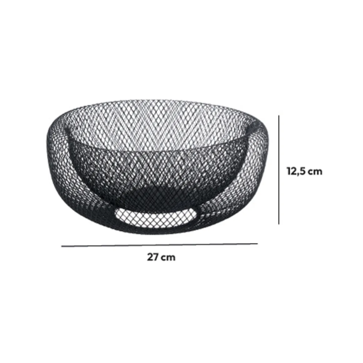 Corbeille en métal 27 cm, Noir