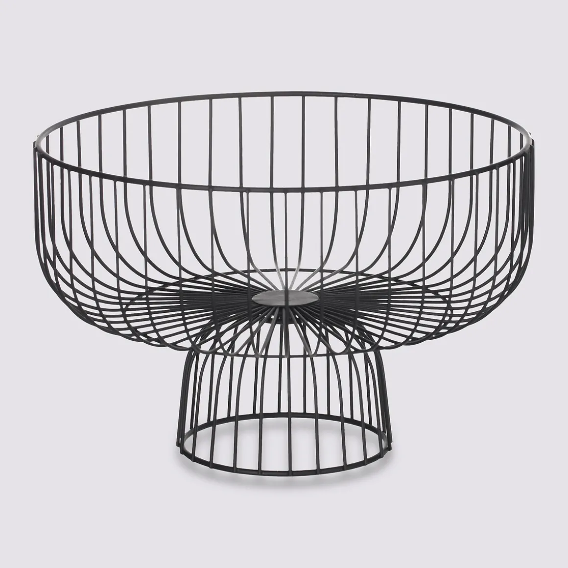Corbeille en métal sur pied 28 cm, Noir
