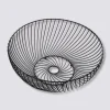 Corbeille torsadée en métal 30 cm, Noir