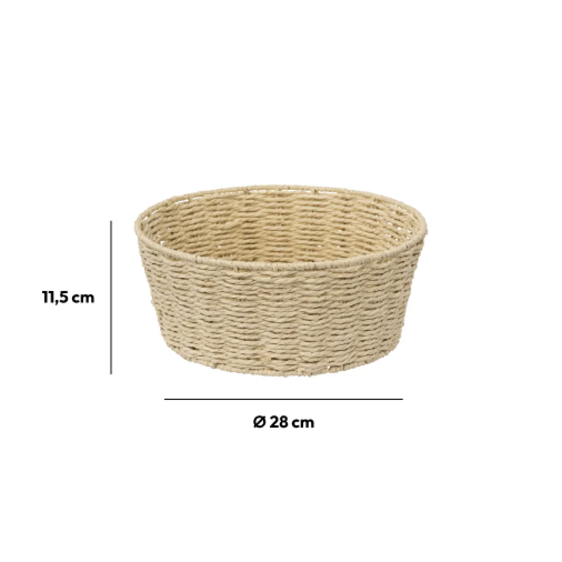 Corbeille tressée ronde 28 cm