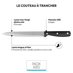Couteau à trancher inox - lame 20cm