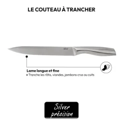 Couteau à trancher inox - lame 21cm
