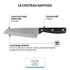 Couteau Santoku inox - lame 17cm