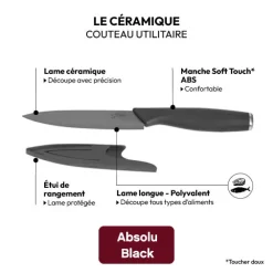 Couteau utilitaire céramique - lame12,5cm